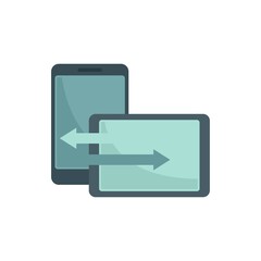 Tablet remote control icon flat isolated vector