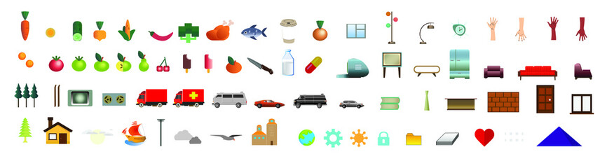web icons set, messenger pictograms, vector design elements