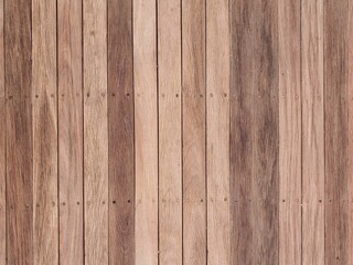 Tiled brown planks are used as a wall, fence and floor for walkways.