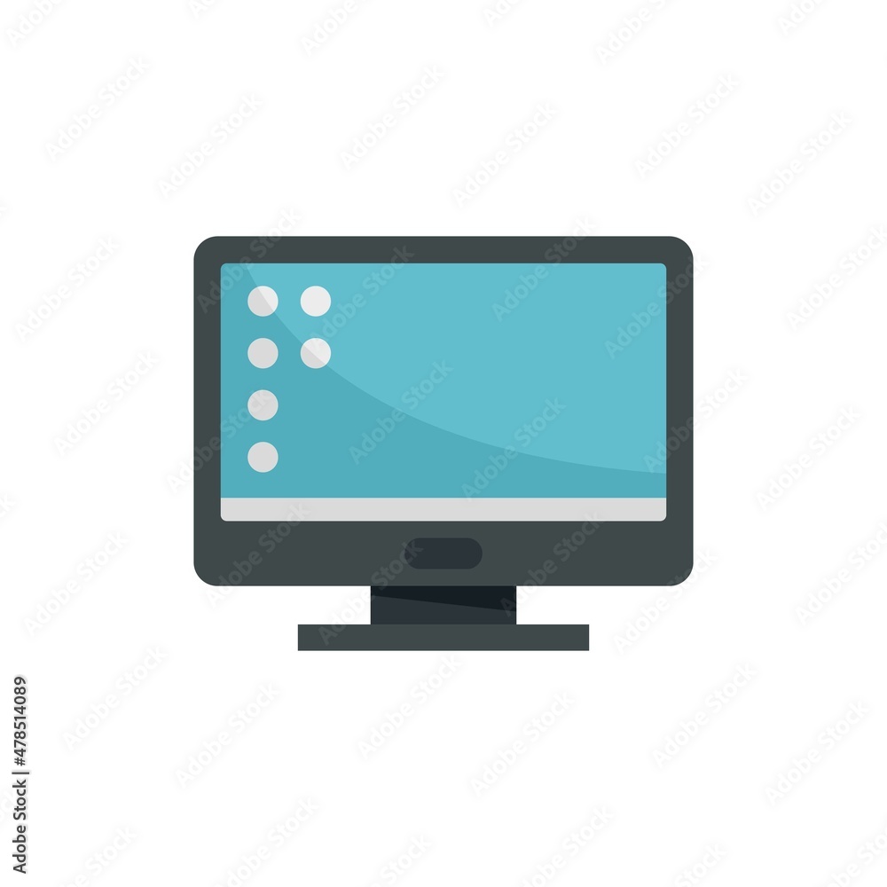 Poster monitor operating system icon flat isolated vector