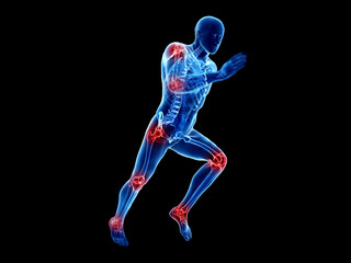 3d rendered illustration of a joggers skeleton