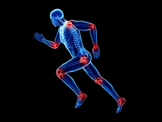 Fototapeta na wymiar 3d rendered illustration of a joggers skeleton