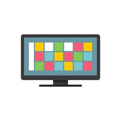 Online pc software icon flat isolated vector