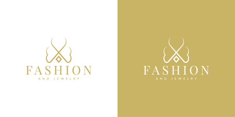 bow tie and necklace logo design for fashion and jewelry business