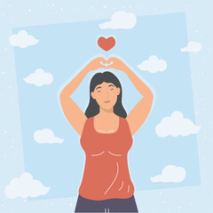 lovely woman with heart