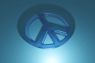 3d illustration of a peace symbol