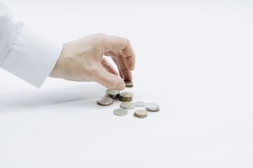 hand with coins