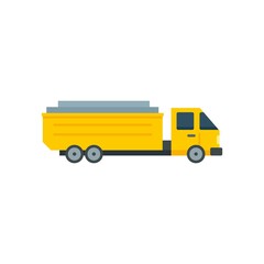 Metallurgy truck icon flat isolated vector