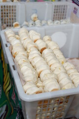 Bakpia pathuk is a popular snack in Yogyakarta, made from chocolate or green bean stuffing wrapped in flour, made into a special souveni