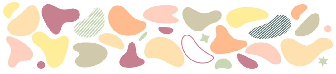 Abstract blotch shape. Liquid shape elements. Set of modern graphic elements. Fluid dynamical colored forms banner. Gradient abstract liquid shapes. Vector illustration.