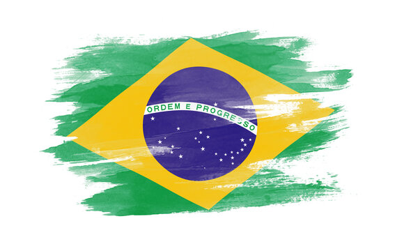 Brazil flag brush stroke, national flag