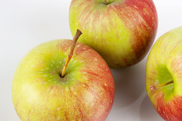 Three ripe juicy delicious apples