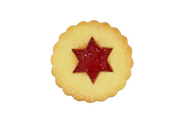Linzer cookie isolated on a white background