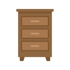 Wood documents drawer icon flat isolated vector