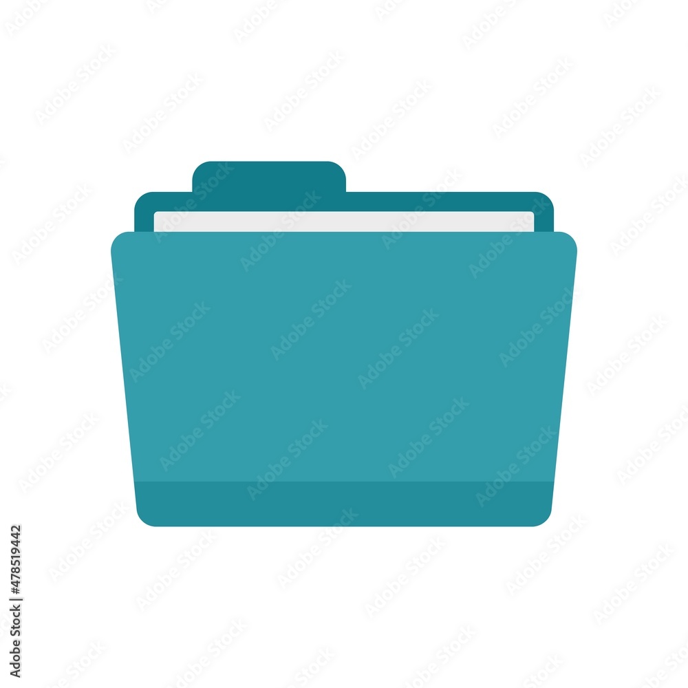 Poster flow folder icon flat isolated vector