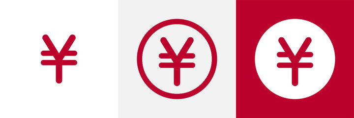 Yen symbol icon set. JPY sign vector illustration. Japanese yen icon.