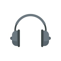 Music headphones icon flat isolated vector