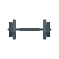 Gym barbell icon flat isolated vector