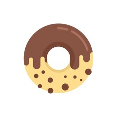 Sweet donut icon flat isolated vector
