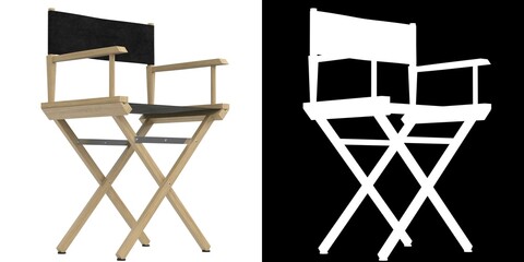 3D rendering illustration of a director chair