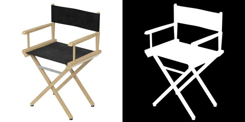 3D rendering illustration of a director chair