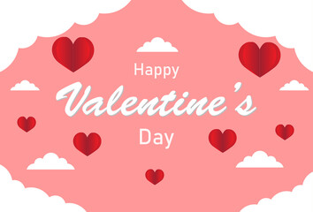 happy valentines day background design in pink color. designs for cover and banner templates.