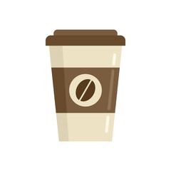 To go coffee cup icon flat isolated vector