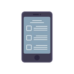 To-do list smartphone icon flat isolated vector