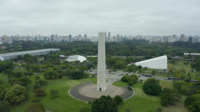 aerial view of the obelisk in ibirapuera park