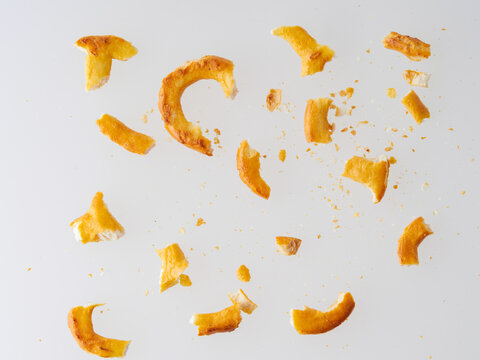 Naklejki pretzel crumbs on a white background