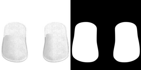 3D rendering illustration of a disposable slippers
