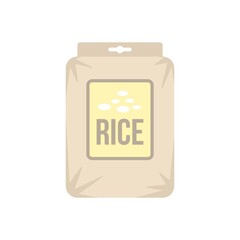 Rice pack icon flat isolated vector