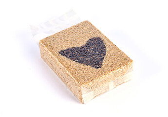 Natural Organic Riceberry Rice in vacuum packaging