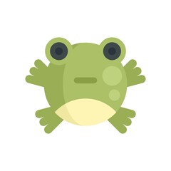 Cute frog toy icon flat isolated vector