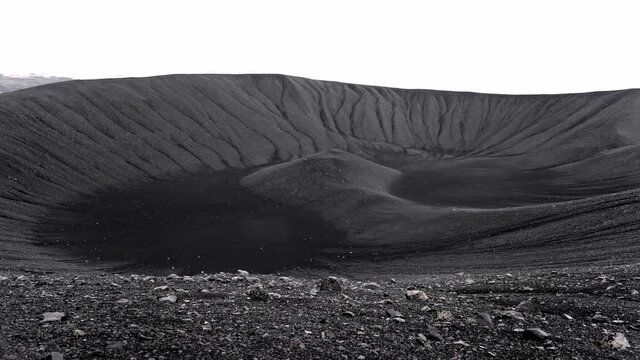 Landscape of wide extinct volcano crater