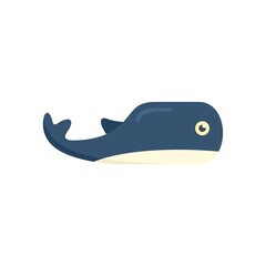Sea whale toy icon flat isolated vector