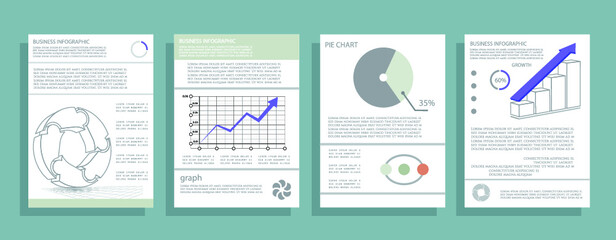 Obraz premium Cards for business data visualization