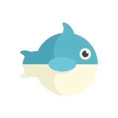 Ball fish toy icon flat isolated vector