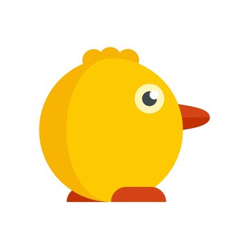 Chicken baby toy icon flat isolated vector