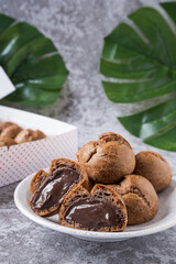 Chocolate Choux Cream with chocolate custard filling