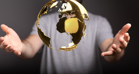 Map of the planet. World map. Global social network