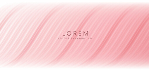 pink color curved wavy curtain backgroung and texure. Minimal scecne studo room.