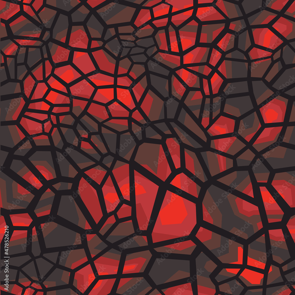 Poster seamless geometric pattern of shapes. abstract camo with a grid. modern print on fabric and clothing