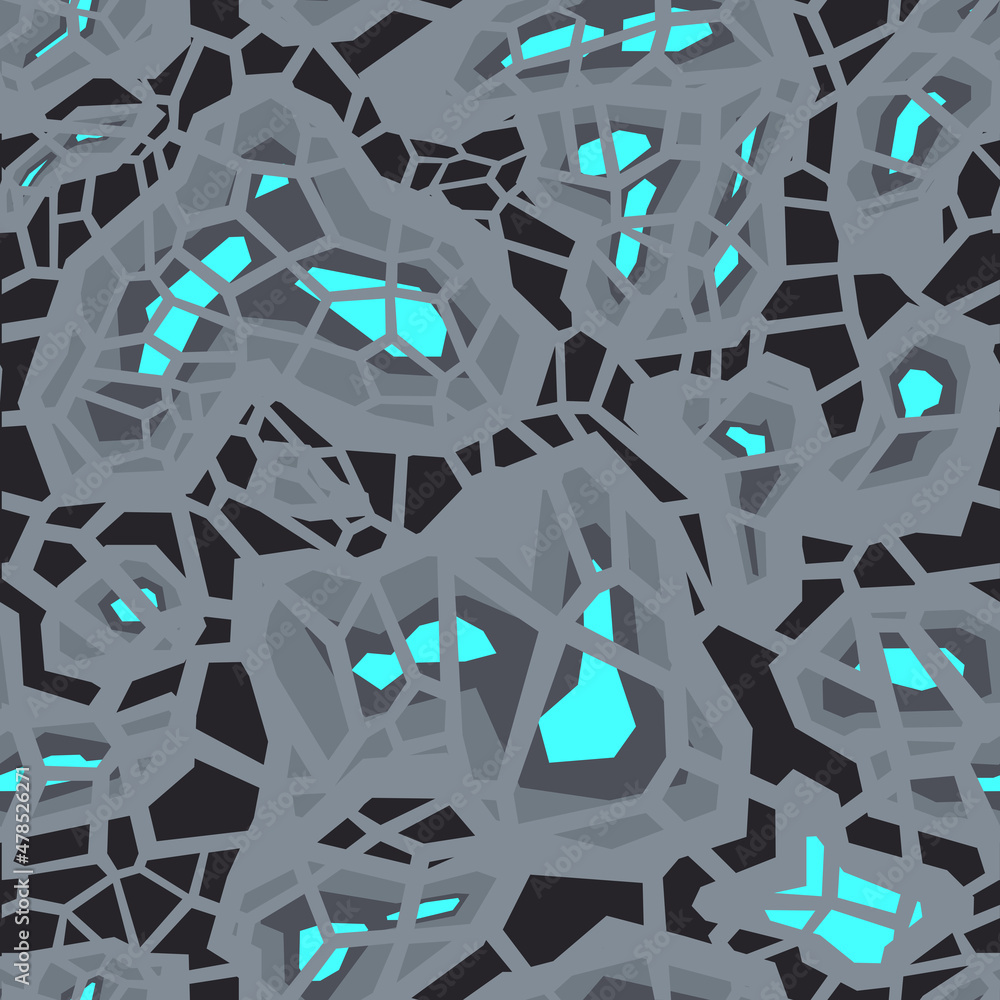 Aufkleber seamless geometric pattern of shapes. abstract camo with a grid. modern print on fabric and clothing