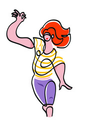 One line drawing of woman approving.
One continuous line drawing of ok sign.