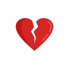 Teen problems heartbrake icon flat isolated vector