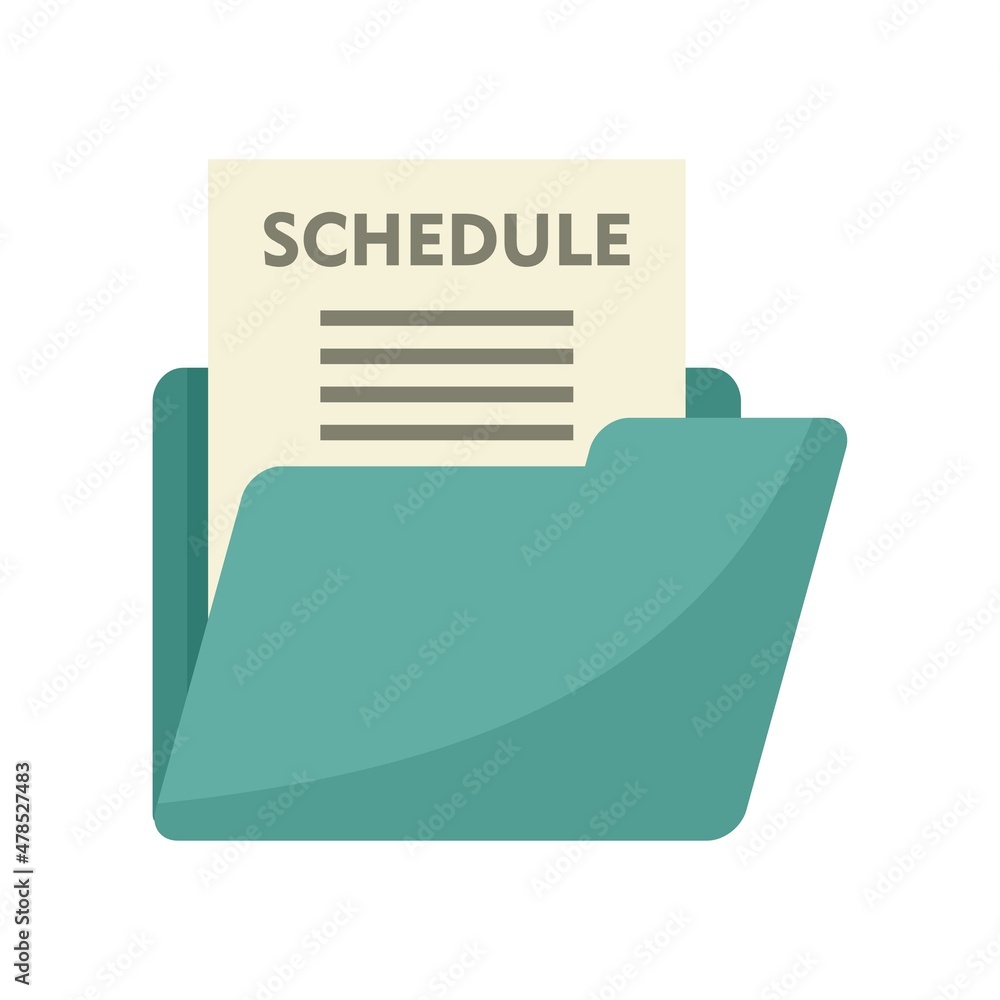 Poster syllabus schedule icon flat isolated vector