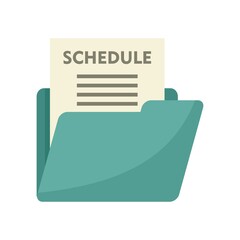 Syllabus schedule icon flat isolated vector