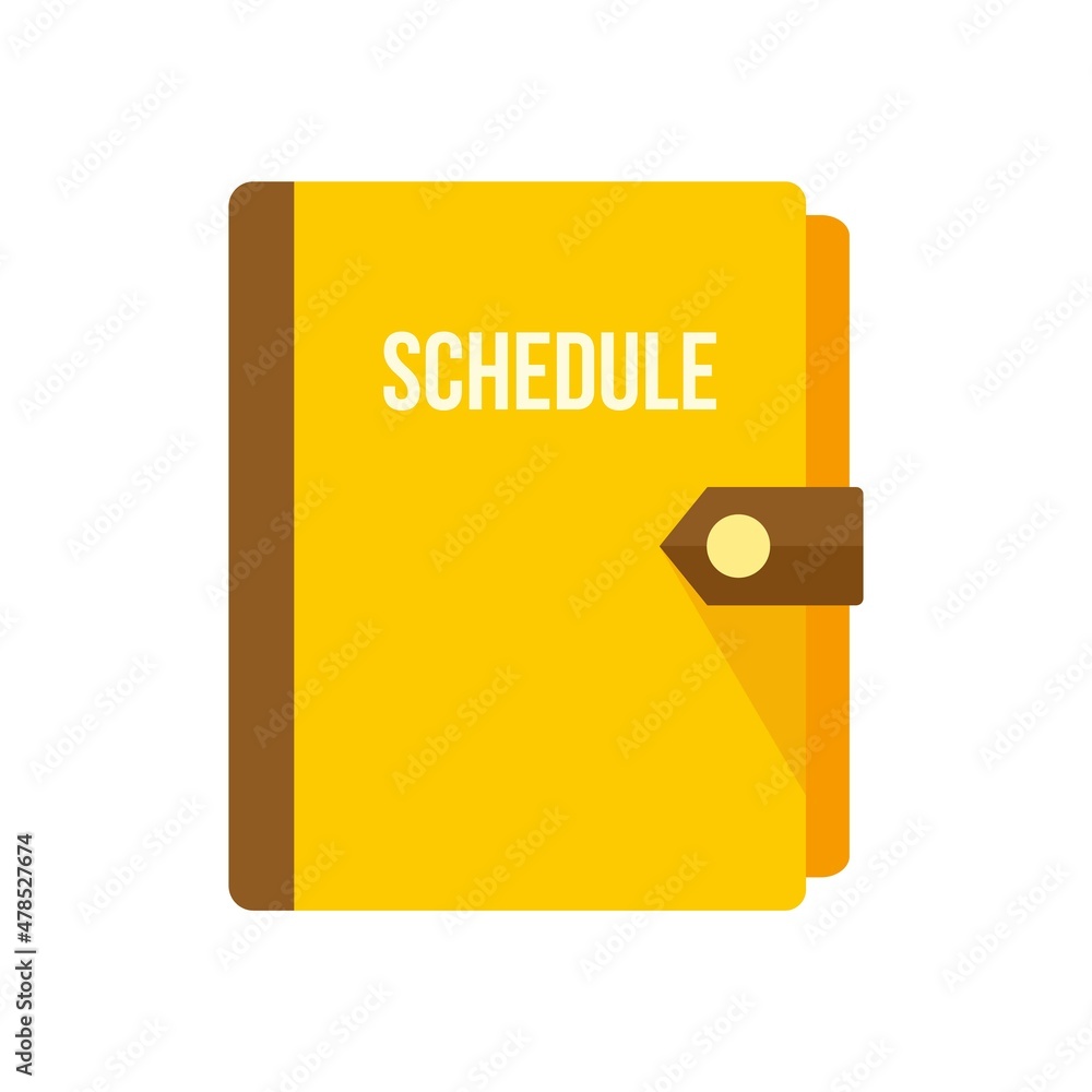 Poster syllabus schedule notebook icon flat isolated vector