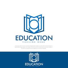 Simple line style Education People Logo Template.symbol,educational design icon